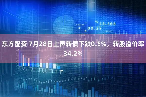 东方配资 7月28日上声转债下跌0.5%，转股溢价率34.2%