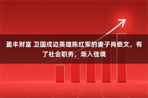 盈丰财富 卫国戍边英雄陈红军的妻子肖嵌文，有了社会职务，渐入佳境